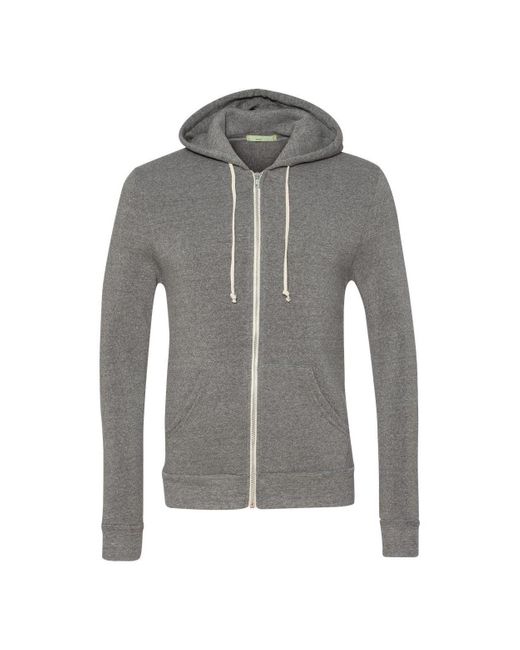 Alternative Apparel Gray Rocky Eco-fleece Full-zip Hooded Sweatshirt for men