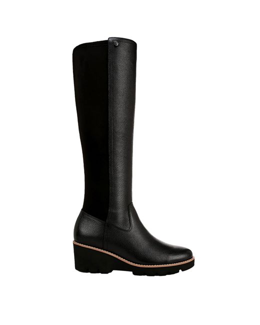 Vionic Black Ashland High Shaft Boots Wide Calf Leather J0749M1002