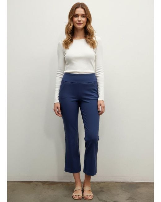 TRUEDAMES Blue Counterparts Solid Pull On Pants