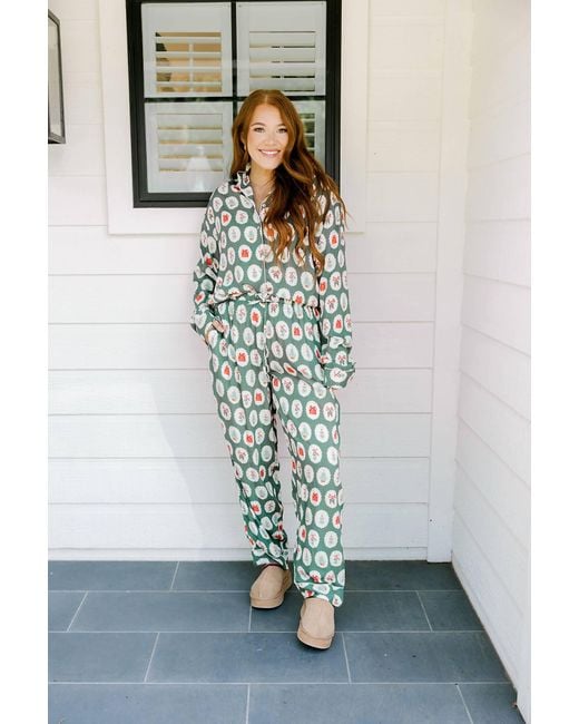 Layerz Clothing Women's Green Magnolia Loungewear Top