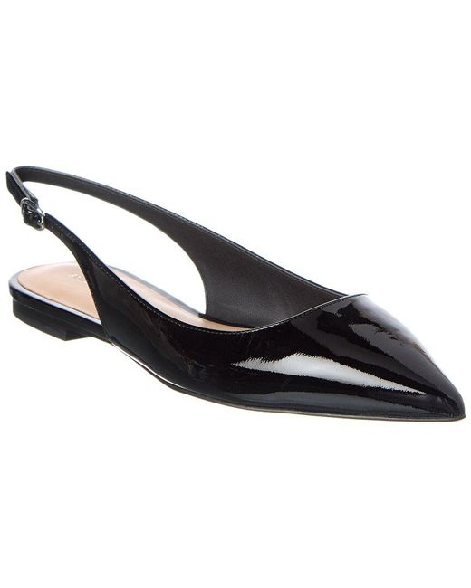 Stuart Weitzman Black Mara Patent Slingback Flat