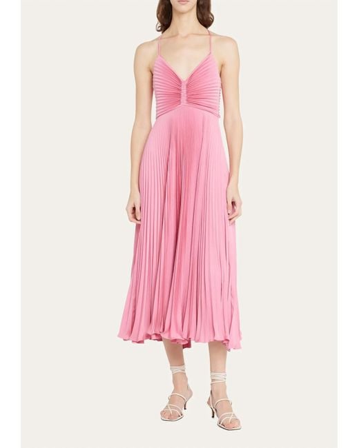 A.L.C. Pink Gemini Pleated Dress