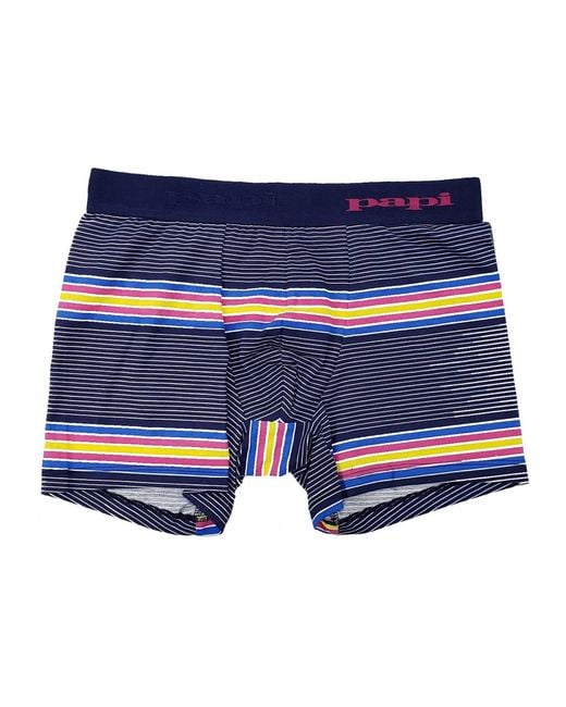 Papi Blue Beachside Stripes Boxer Brief for men