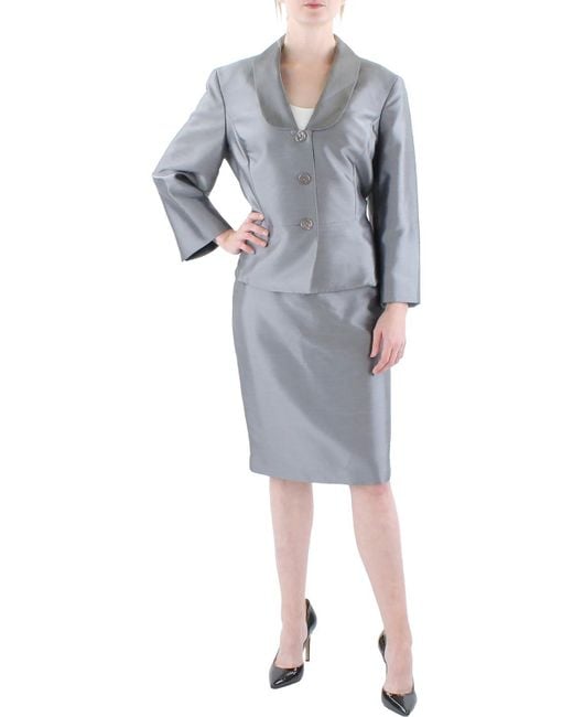 3pc Peplum Silky Twill Skirt Suit – Giovanna Apparel