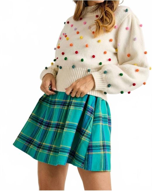 Bibi Blue Pom Pom Sweater