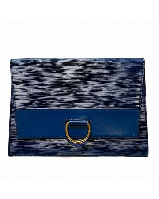 Louis Vuitton Blue Jena Leather Clutch Bag (pre-owned)