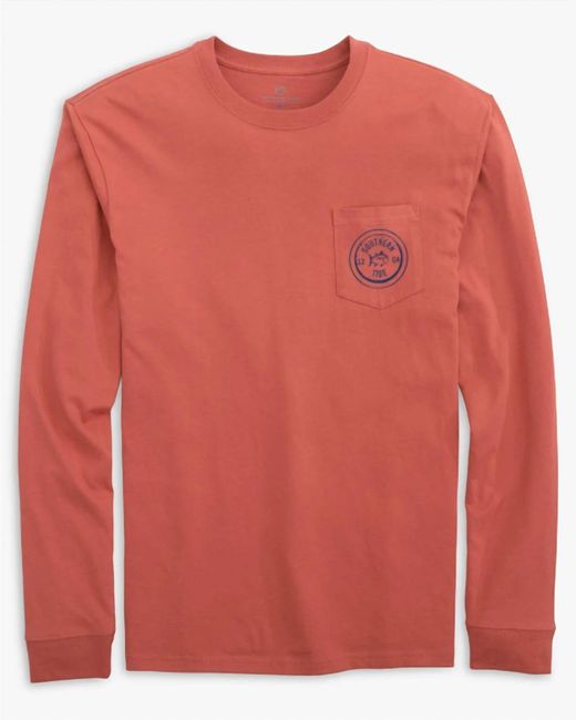 Southern Tide Pink Have A Pheasant Day Long Sleeve T-shirt for men