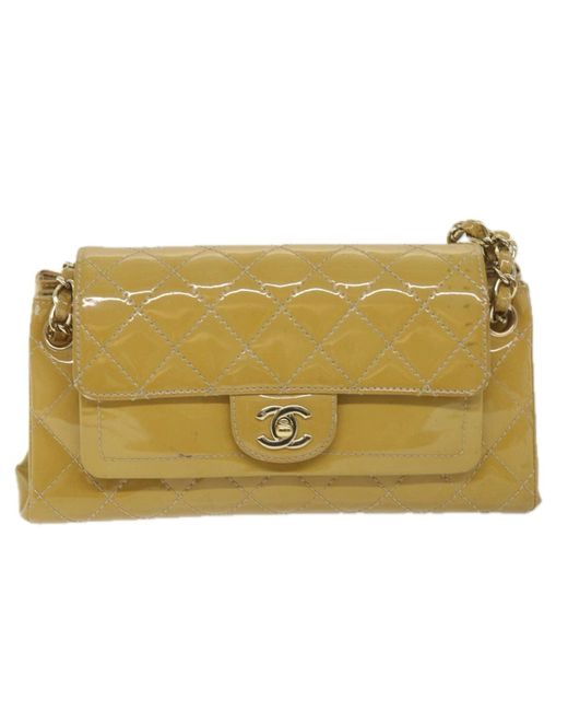 Chanel Metallic Matelassé Patent Leather Shoulder Bag (pre-owned)
