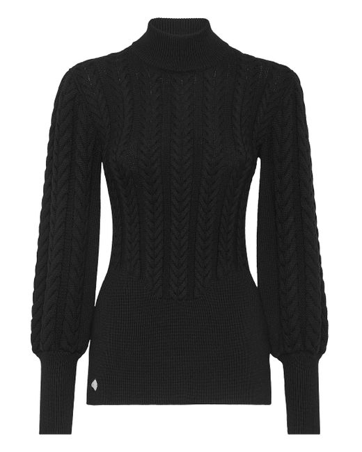 Philipp Plein Black Wool Turtleneck Ls Basic