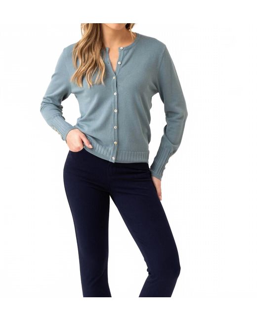 Marble Blue Essential Button Cardigan