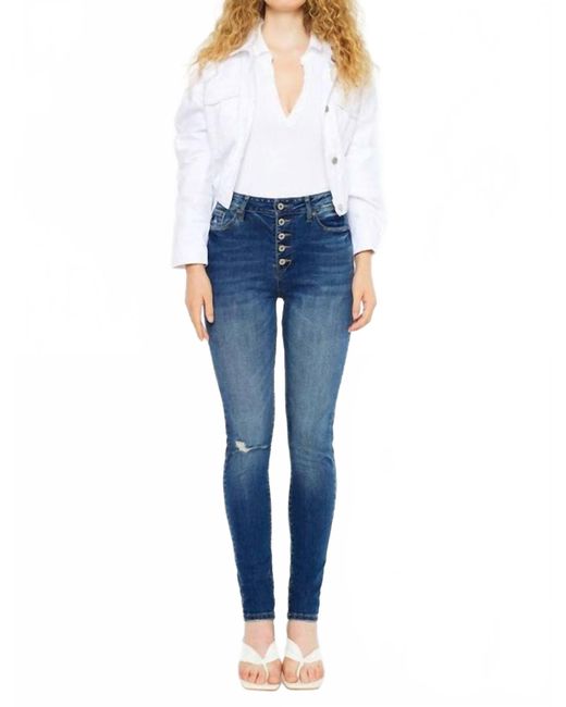 Kancan Blue Jolie Fly Curvy Super Skinny Jeans
