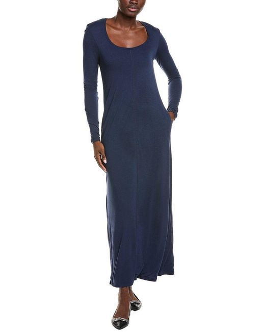 ATM Women's Blue Jersey Midi Dress