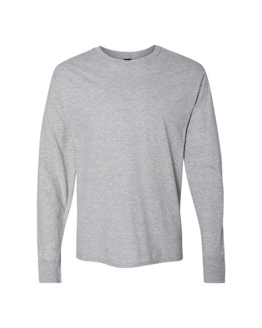 Hanes Gray X-temp Long Sleeve T-shirt for men