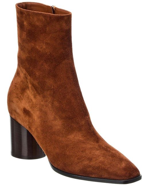 Ferragamo Brown Pampero Suede Bootie