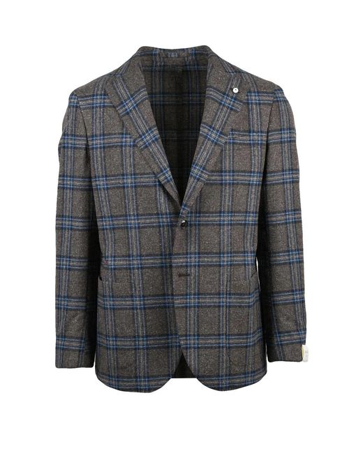 L.b.m. 1911 Gray Wool Silk Jacket for men