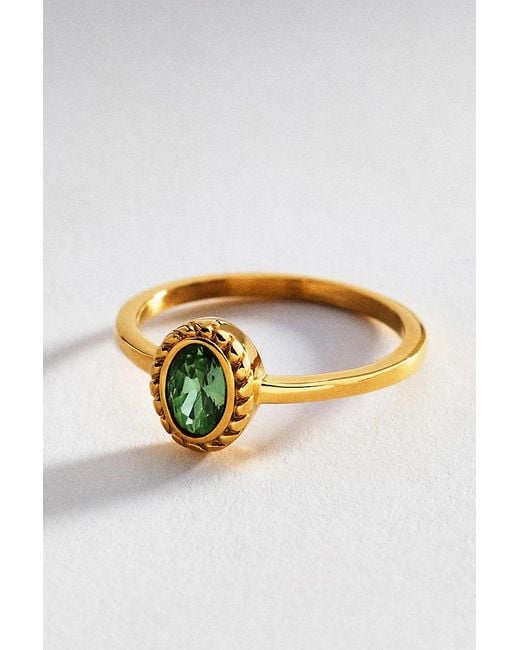 Atolea Metallic Olivia Oval Gem Ring