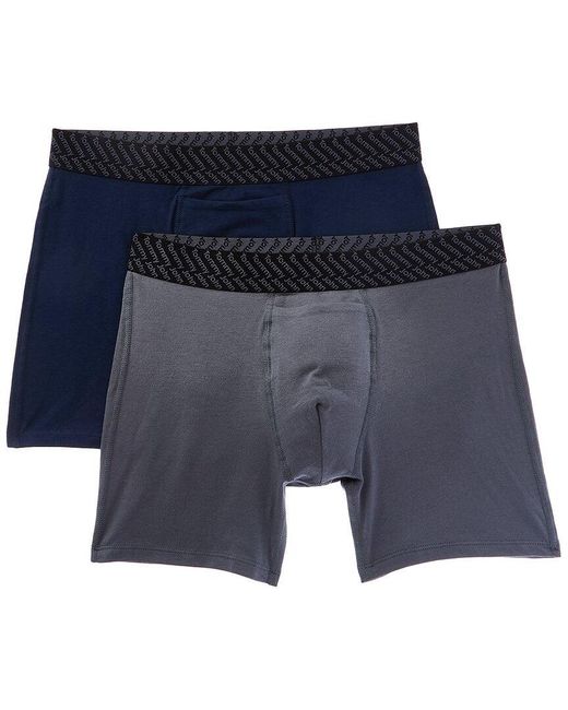 Tommy John Blue 2Pk Cotton Basics Boxer Brief for men