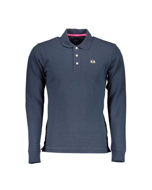 La Martina Cotton Polo Shirt in Blue for Men | Lyst