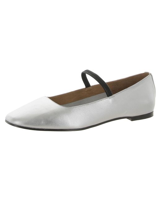 Madewell Gray Leather Slip-on Mary Janes