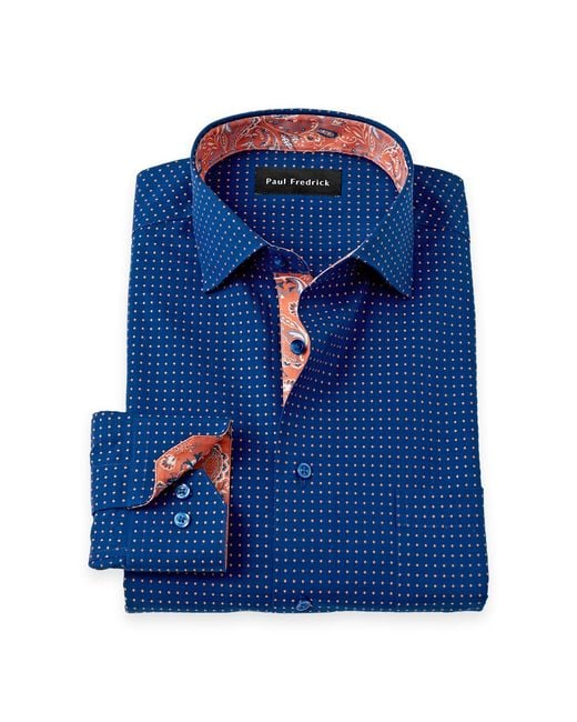 fredrick dress shirts Paul Fredrick Men's Slim Fit Non-Iron Cotton Straight Collar Dress Shirt