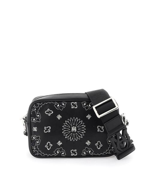 Amiri Black Bandana Camera Bag For