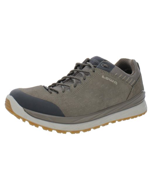 Lowa Gray Malta Gtx Lo Suede Comfort Slip-on Shoes for men