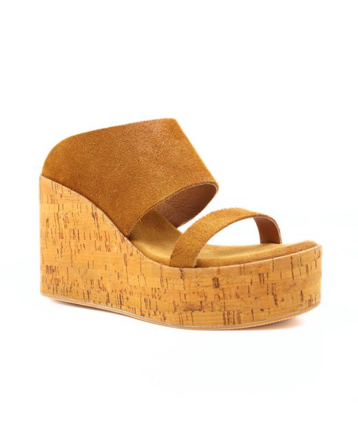 Antelope Brown Aurora Cork Wedge Sandals