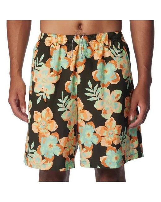 Columbia Yellow Pfg Super Backcast Water Shorts Floral Swimwear Fts743 for men