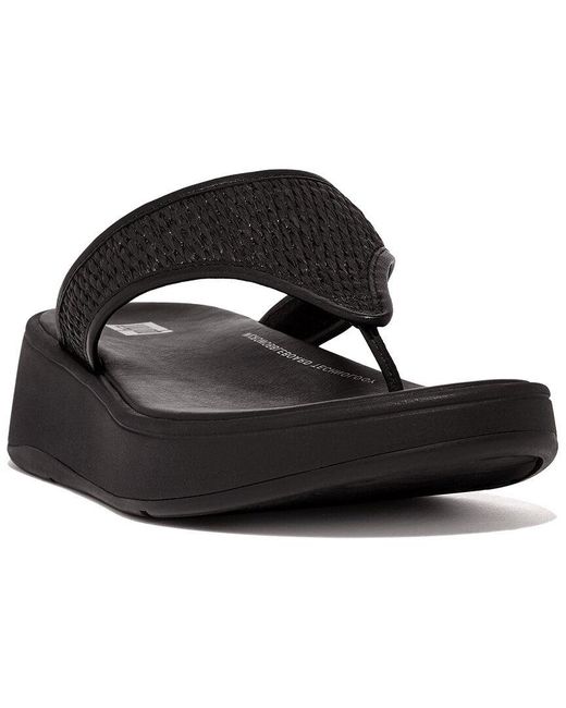 Fitflop Black F-mode Leather-trim Sandal