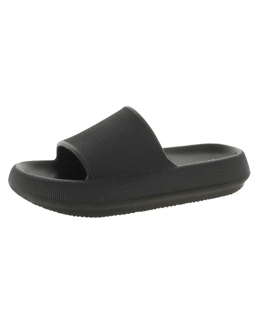 MIA Black Lexa Open Toe Slip On Flatform Sandals