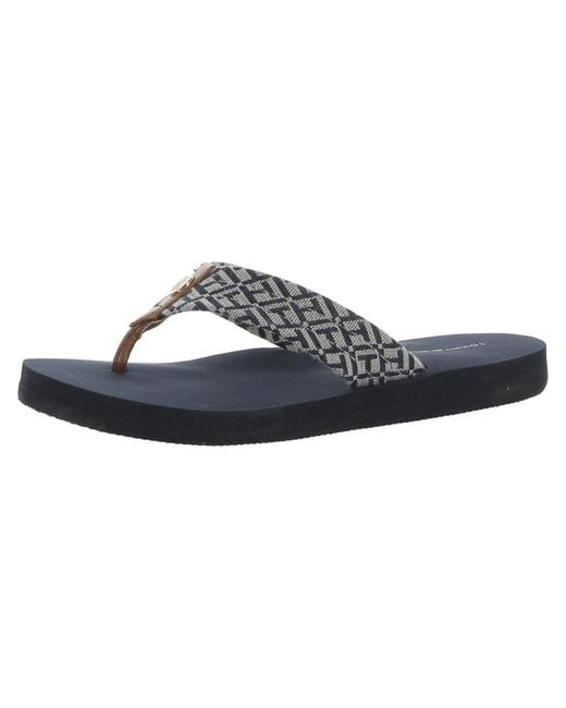 Tommy Hilfiger Blue Crew Open Toe Slip On Thong Sandals