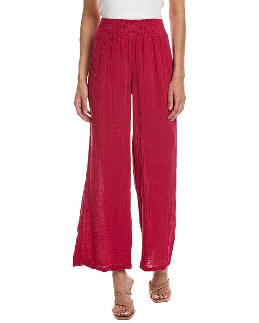 Michael Stars Red Susie High-rise Wide Leg Pant