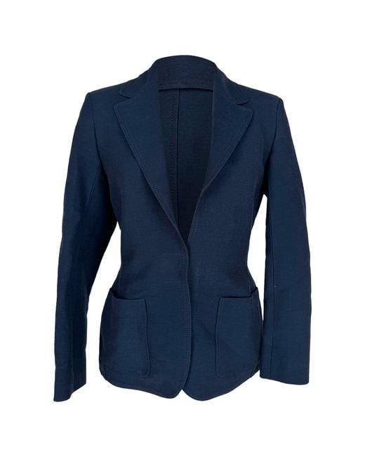 Lanvin Blue Single-Breasted Blazer With Pockets