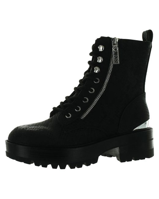 guess canaly platform combat boot