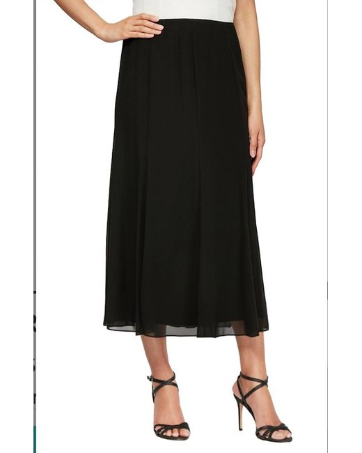 Alex Evenings Chiffon Tealength Skirt In Black Lyst