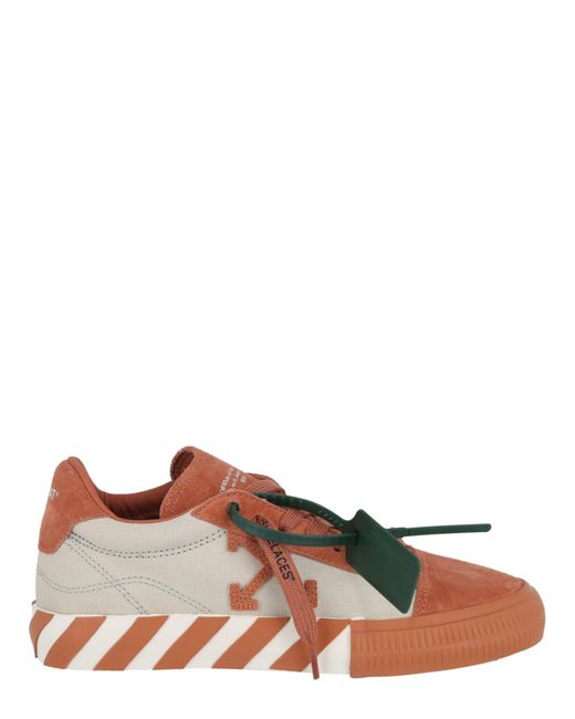Off-White c/o Virgil Abloh Brown Low Vulcanized Suede And Canvas Sneakers