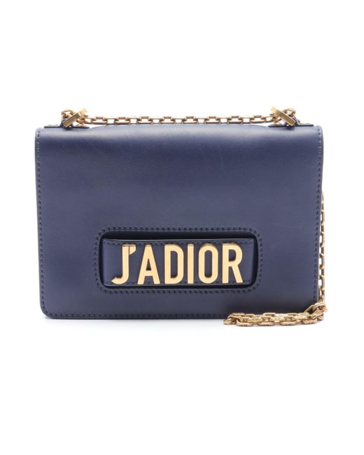 Dior Blue J'adior Jadior Chain Shoulder Bag Leather Navy