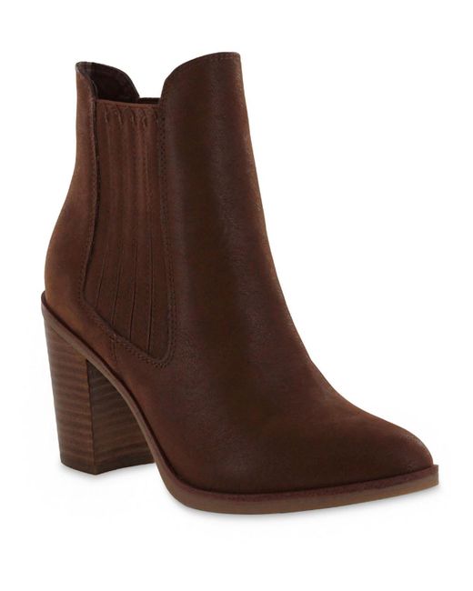 MIA Brown Santos Comfort Insole Faux Leather Ankle Boots