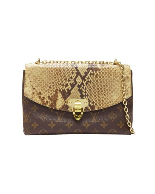 Louis Vuitton Metallic Saint Placide Brown Monogram Scaled Leather Flap Bag