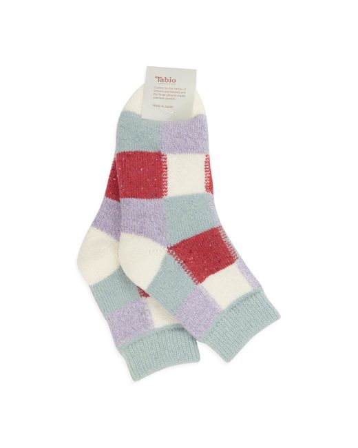 Tabio Blue Patchwork Socks for men