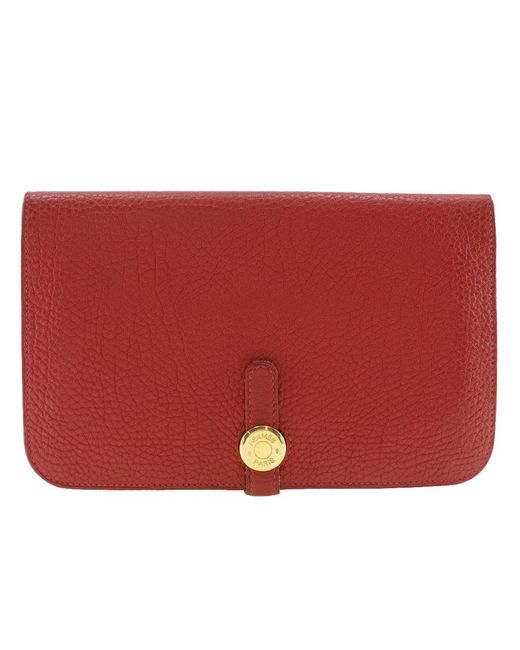 Hermès Red Dogon Leather Wallet (pre-owned)