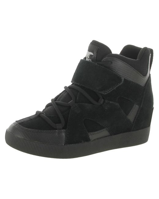 Sorel Black Out N About Suede Wedge Booties