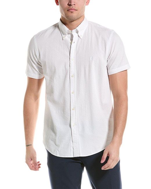 Brooks Brothers White Seersucker Regular Fit Woven Shirt for men