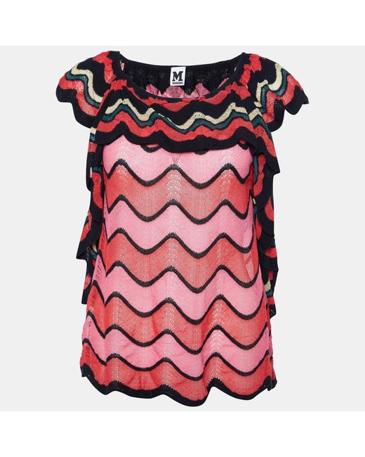 Missoni Pink Patterned Ruffled Knit Top