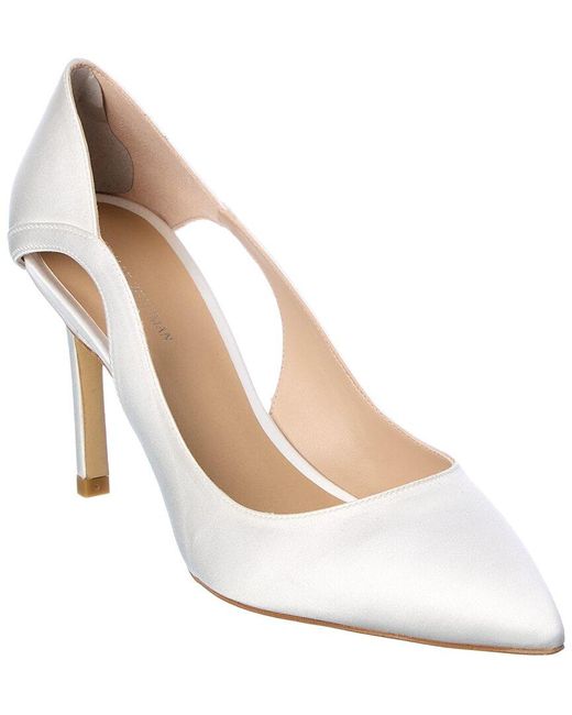 Stuart Weitzman Mariposa 85 Satin Pump In White Lyst