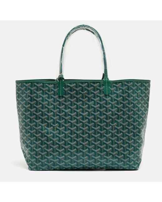 Goyard Green Ine Coated Canvas And Leather Saint Louis Pm Tote
