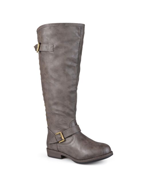 Journee Collection Gray Collection Wide Calf Spokane Boot