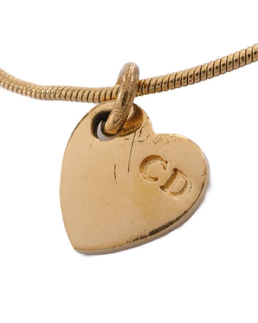 Dior Metallic Necklace Heart Gp Logo