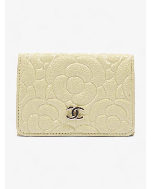 Chanel Natural Camelia Wallet Caviar Leather