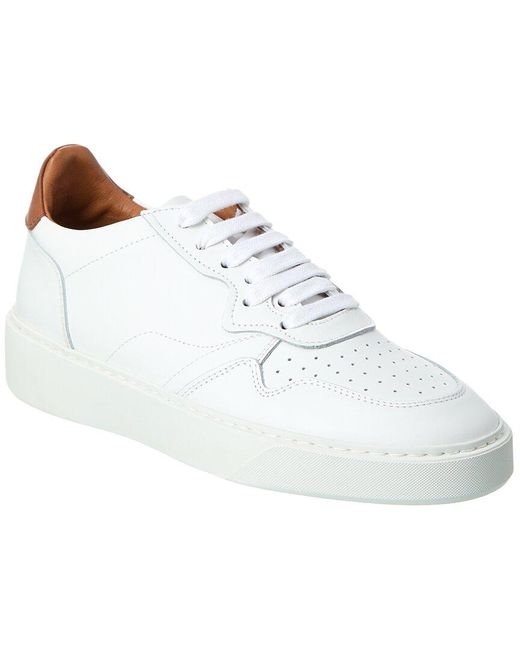 Aquatalia White Dimitri Weatherproof Leather Sneaker for men